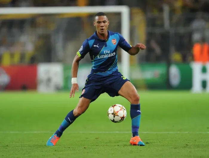 Framed Print : Kieran Gibbs in Action: Arsenal vs. Borussia Dortmund, 2014-15 UEFA Champions League Framed Print : Kieran Gibbs in Action: Arsenal vs. Borussia Dortmund, 2014-15 UEFA Champions League