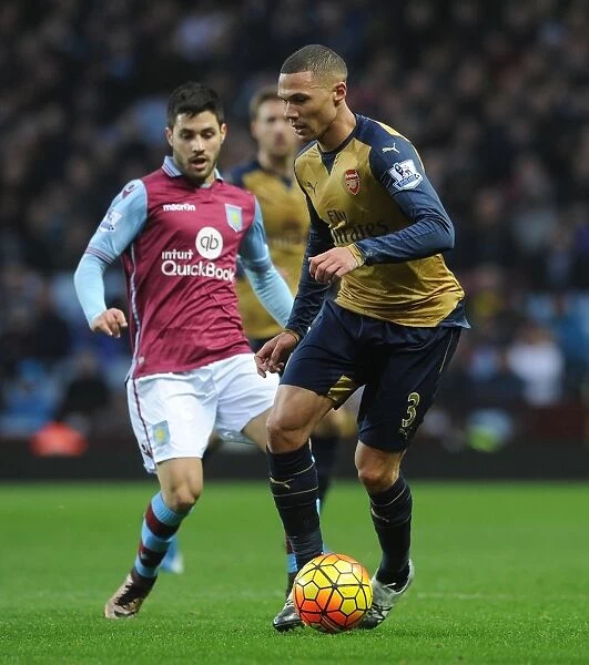 Kieran Gibbs in Action: Arsenal vs. Aston Villa, Premier League 2015-16