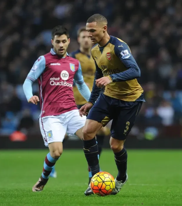 Framed Print : Kieran Gibbs in Action: Arsenal vs. Aston Villa, Premier League 2015-16