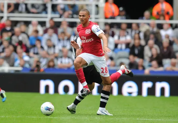 Framed Print : Kieran Gibbs in Action: Arsenal vs. Newcastle United, Premier League 2011-12
