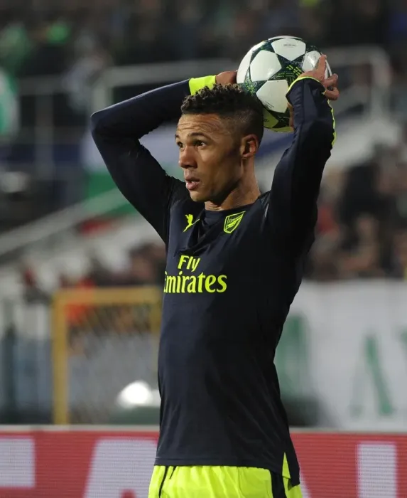 Framed Print : Kieran Gibbs in Action: Arsenal vs Ludogorets Razgrad, UEFA Champions League 2016