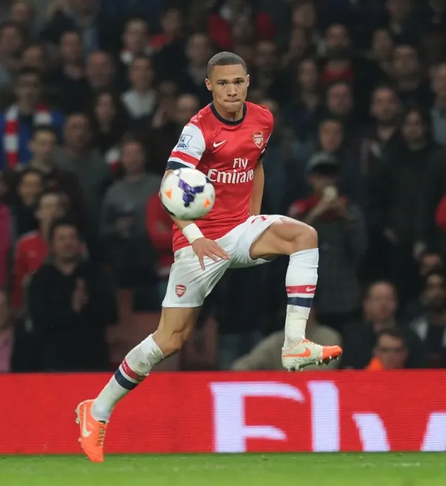 Framed Print : Kieran Gibbs in Action: Arsenal vs Manchester City