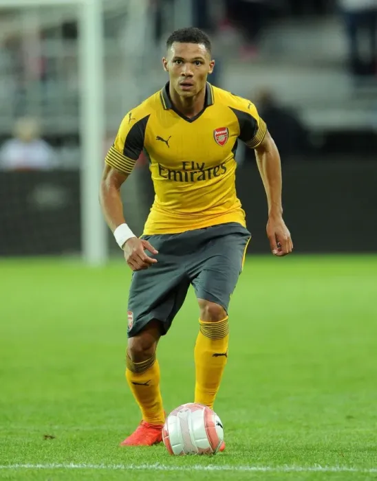 Framed Print : Kieran Gibbs in Action: Arsenal vs. Viking FK (2016) Framed Print : Kieran Gibbs in Action: Arsenal vs. Viking FK (2016)
