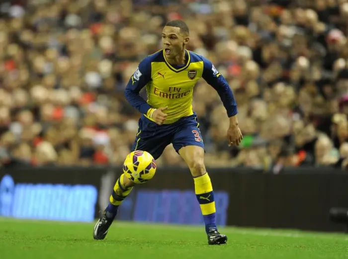 Framed Print : Kieran Gibbs in Action: Liverpool vs Arsenal, Premier League 2014 / 15