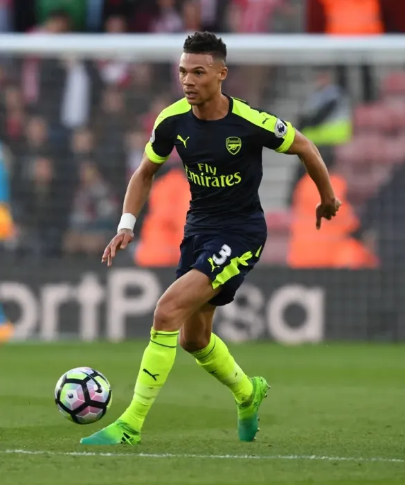 Framed Print : Kieran Gibbs in Action: Southampton vs Arsenal, Premier League 2016-17