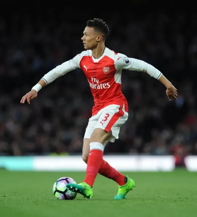 Framed Print : Kieran Gibbs (Arsenal). Arsenal 1: 0 Leicester City. Premier League. Emirates Stadium Framed Print : Kieran Gibbs (Arsenal). Arsenal 1: 0 Leicester City. Premier League. Emirates Stadium