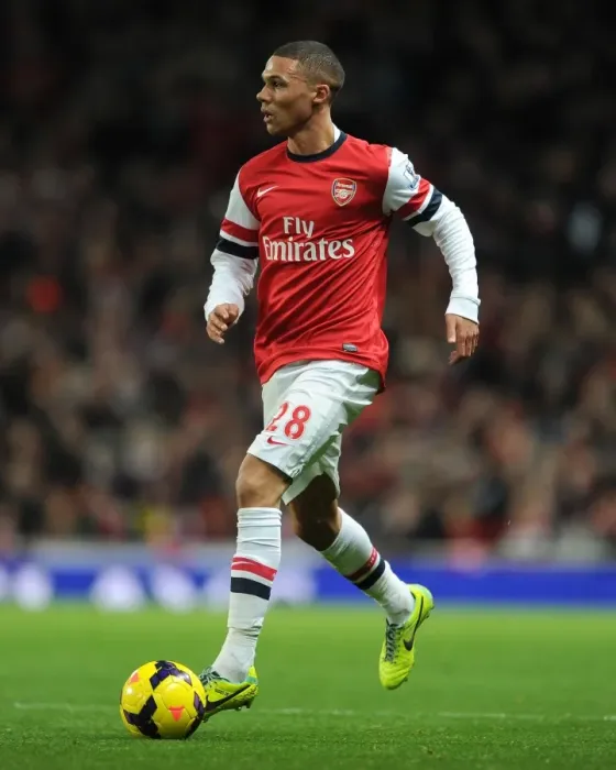 Framed Print : Kieran Gibbs (Arsenal). Arsenal 1: 1 Everton. Barclays Premier League. Emirates Stadium, 8  /  12  /  13