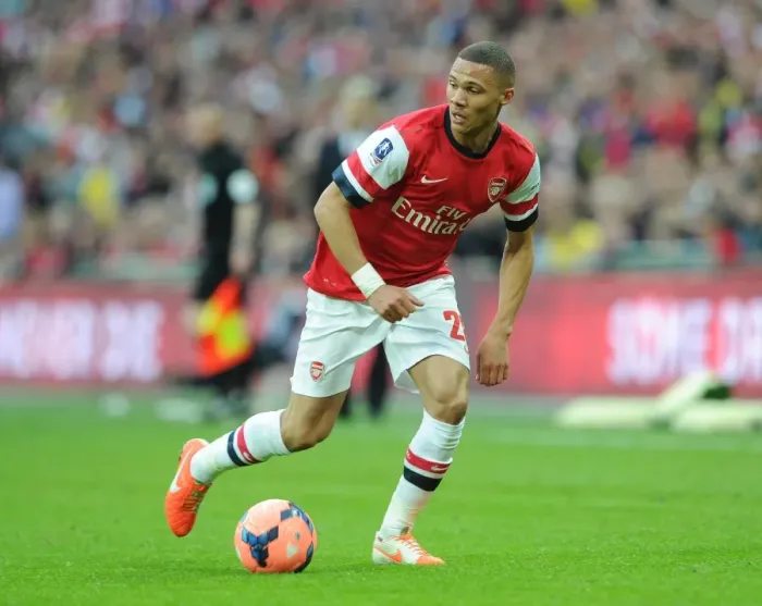 Framed Print : Kieran Gibbs (Arsenal). Arsenal 1: 1 Wigan Athletic. 4: 2 after penalties. FA Cup Semi Final Framed Print : Kieran Gibbs (Arsenal). Arsenal 1: 1 Wigan Athletic. 4: 2 after penalties. FA Cup Semi Final