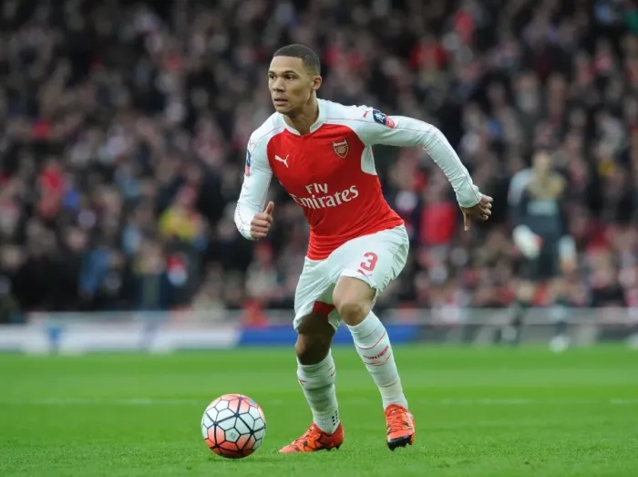 Framed Print : Kieran Gibbs (Arsenal). Arsenal 3: 1 Sunderland. FA Cup 3rd Round. Emirates Stadium