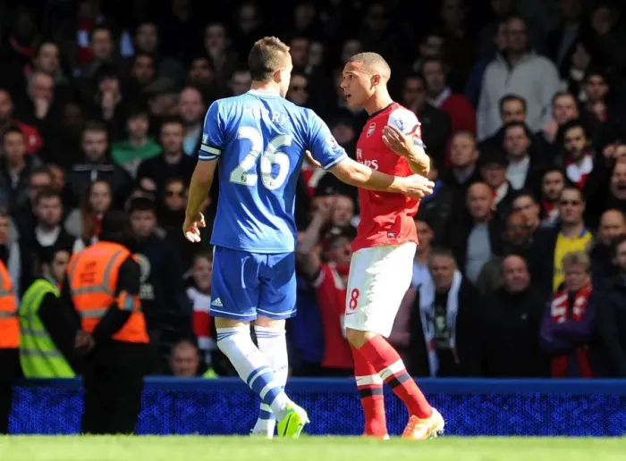 Framed Print : Kieran Gibbs (Arsenal) John Terry (Chelsea). Chelsea 6: 0 Arsenal. Barclays Premier League