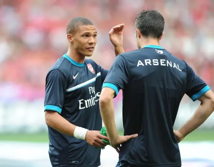 Framed Print : Kieran Gibbs and Robin van Persie: A Pre-Season Rivalry at Estadio da Luz (Benfica vs. Arsenal, 2011)