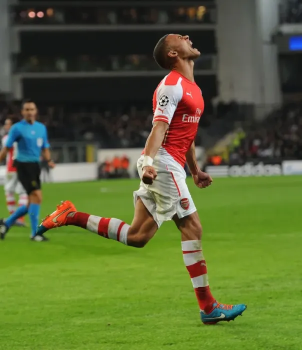 Framed Print : Kieran Gibbs Scores First Goal: Arsenal's Victory over RSC Anderlecht in the UEFA Champions League (October 2014)