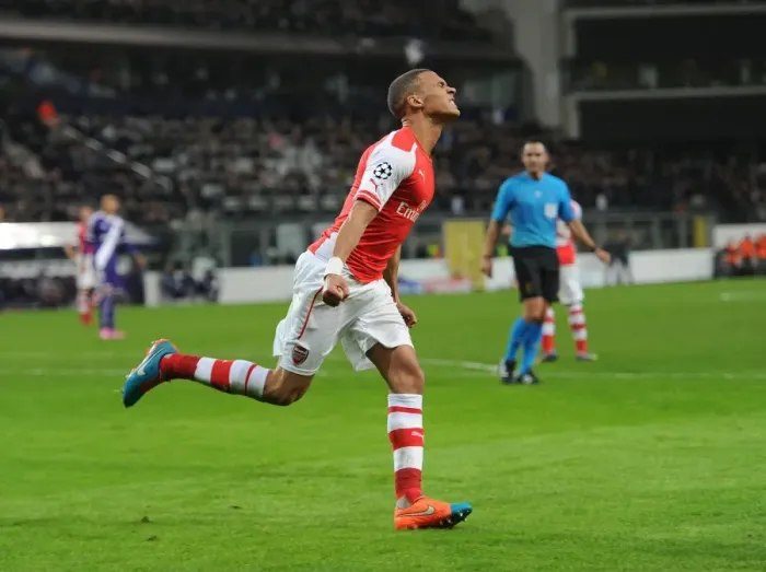 Framed Print : Kieran Gibbs Scores First Goal: Arsenal's Victory Against RSC Anderlecht in UEFA Champions League, 2014 Framed Print : Kieran Gibbs Scores First Goal: Arsenal's Victory Against RSC Anderlecht in UEFA Champions League, 2014