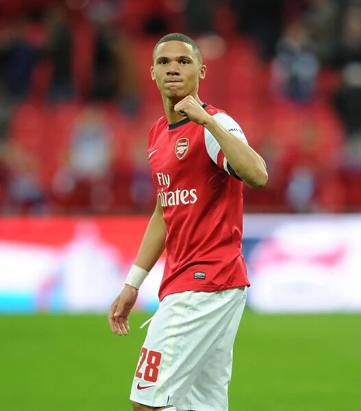Kieran Gibbs's Exultant Moment: Arsenal's FA Cup Semi-Final Victory over Wigan Athletic