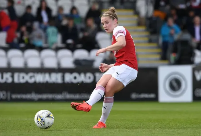 Framed Print : Kim Little: In Action for Arsenal Women Against Manchester City