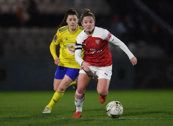 Framed Print : Kim Little in Action: Arsenal Women vs Birmingham City Women, FA WSL Continental Tyres Cup