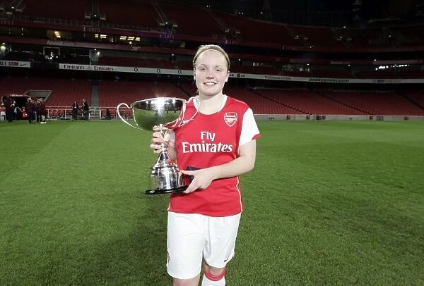 Kim Little (Arsenal) with the Premier League Trophy