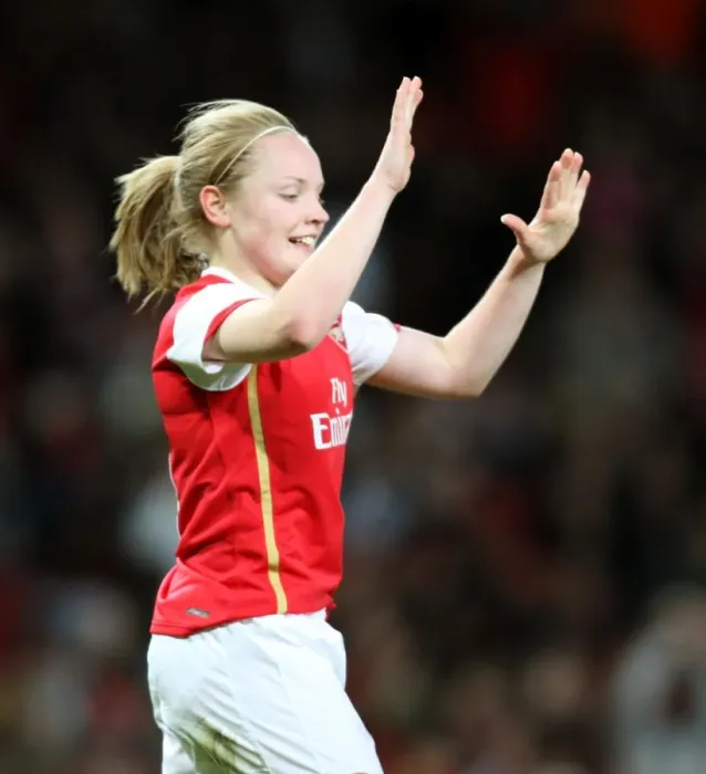 Framed Print : Kim Little celebrates scoring Arsenals 3rd goal