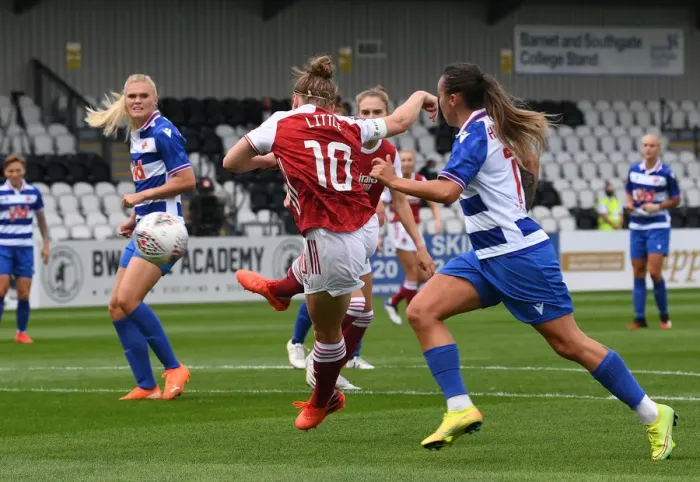 Framed Print : Kim Little Scores: Arsenal Women vs. Reading Women, FA WSL 2020-21 Framed Print : Kim Little Scores: Arsenal Women vs. Reading Women, FA WSL 2020-21