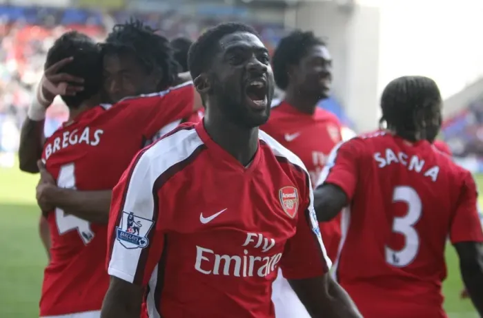 Framed Print : Kolo Toure celebrates Arsenals 4th goal scored by Alex Song Framed Print : Kolo Toure celebrates Arsenals 4th goal scored by Alex Song