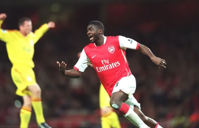 Framed Print : Kolo Toure celebrates scoring Arsenals 2nd goal Framed Print : Kolo Toure celebrates scoring Arsenals 2nd goal