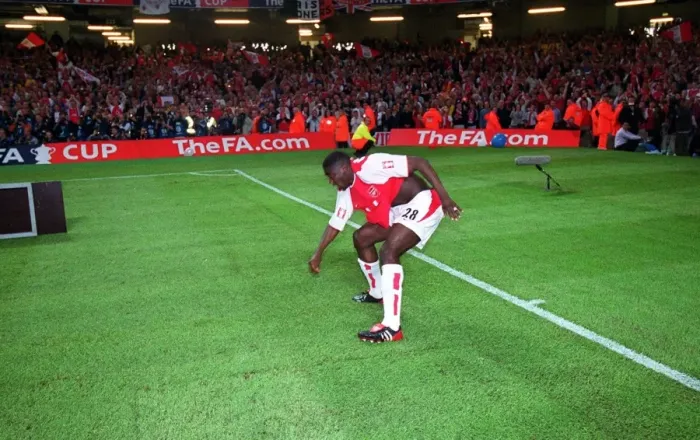 Framed Print : Kolo Toure's Euphoric Backflip: Arsenal's FA Cup Victory over Southampton, Millennium Stadium, 2003 Framed Print : Kolo Toure's Euphoric Backflip: Arsenal's FA Cup Victory over Southampton, Millennium Stadium, 2003