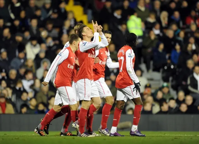 Framed Print : Koscielny's Goal: Arsenal Celebrate at Craven Cottage (2011-12) Framed Print : Koscielny's Goal: Arsenal Celebrate at Craven Cottage (2011-12)