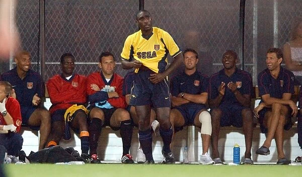 Kufstein V Arsenal. Austria. 30 / 7 / 01. Sol Campbellm is Applauded by the