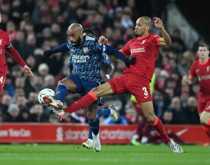 Framed Print : Lacazette vs Fabinho: Intense Clash in Carabao Cup Semi-Final First Leg Between Liverpool and Arsenal Framed Print : Lacazette vs Fabinho: Intense Clash in Carabao Cup Semi-Final First Leg Between Liverpool and Arsenal