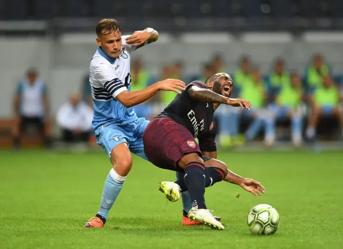 Framed Print : Lacazette vs. Murgia: A Midfield Showdown - Torreira's Arsenal Takes on Lazio in Stockholm Framed Print : Lacazette vs. Murgia: A Midfield Showdown - Torreira's Arsenal Takes on Lazio in Stockholm