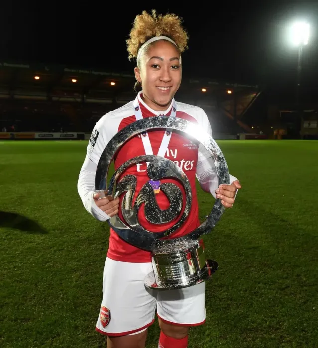 Framed Print : Lauren James Lifts the Continental Cup: Arsenal Women Celebrate Victory over Manchester City Ladies