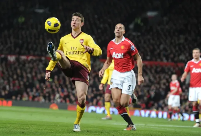 Framed Print : Laurent Koschielny (Arsenal) Rio Ferdinand (Man United). Manchester United 1: 0 Arsenal