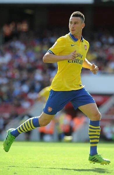 Laurent Koscielny: In Action for Arsenal Against Napoli - Emirates Cup 2013