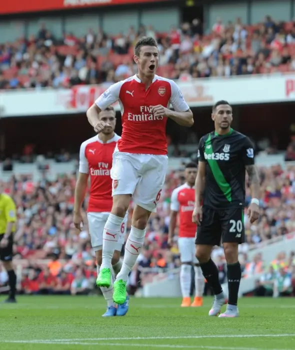 Framed Print : Laurent Koscielny (Arsenal). Arsenal 2: 0 Stoke City Framed Print : Laurent Koscielny (Arsenal). Arsenal 2: 0 Stoke City