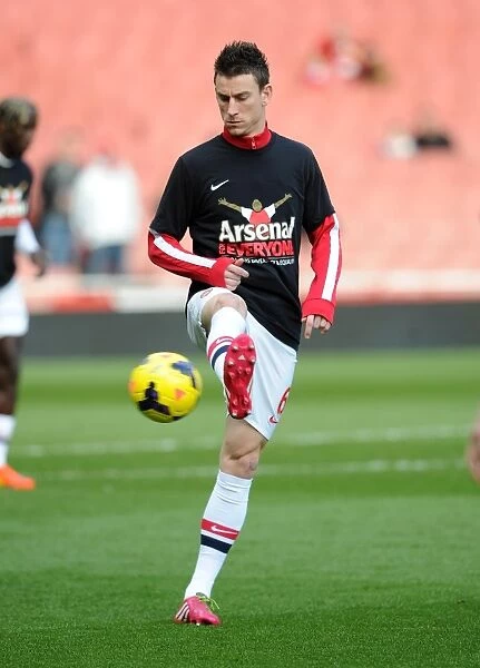 Laurent Koscielny (Arsenal) in his Arsenal for Everyone T Shirt. Arsenal 4: 1 Sunderland