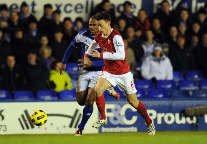 Framed Print : Laurent Koscielny (Arsenal) Cameron Jerome (Birmingham). Birmingham City 0: 3 Arsenal Framed Print : Laurent Koscielny (Arsenal) Cameron Jerome (Birmingham). Birmingham City 0: 3 Arsenal