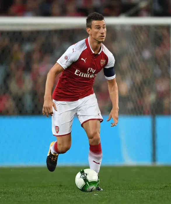 Framed Print : Laurent Koscielny: Arsenal Star in Action Against Western Sydney Wanderers (Sydney, 2017)
