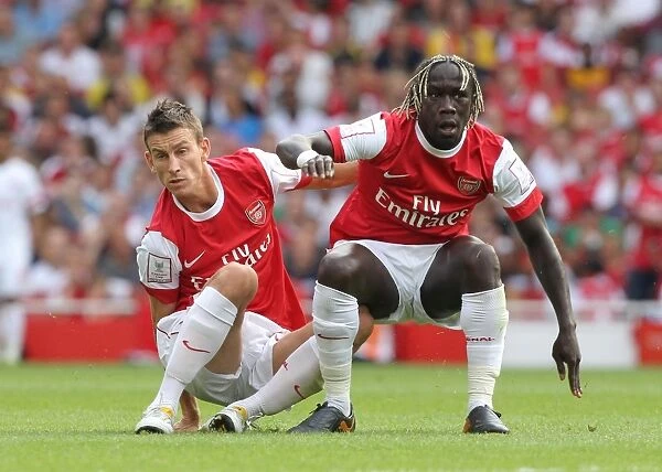 Laurent Koscielny and Bacary Sagna (Arsenal). Arsenal 1: 1 AC Milan. Emirates Cup Pre Season