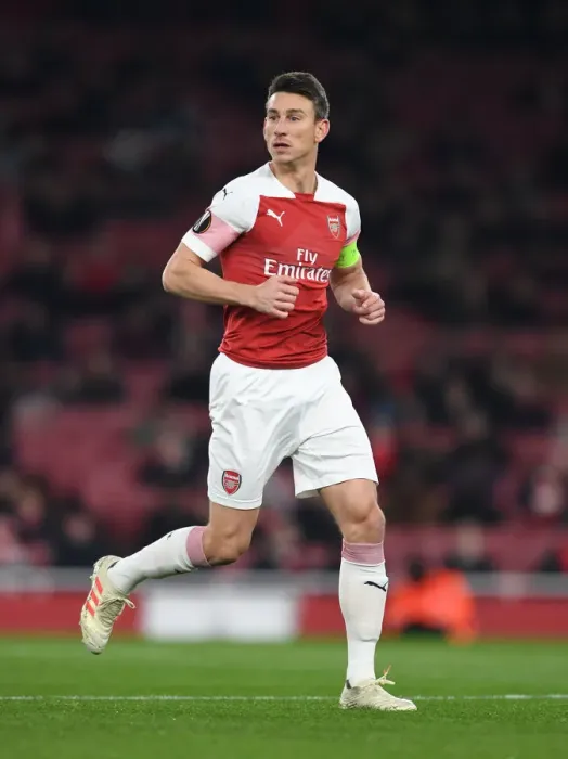 Framed Print : Laurent Koscielny Focuses in Arsenal's Europa League Clash Against Qarabag