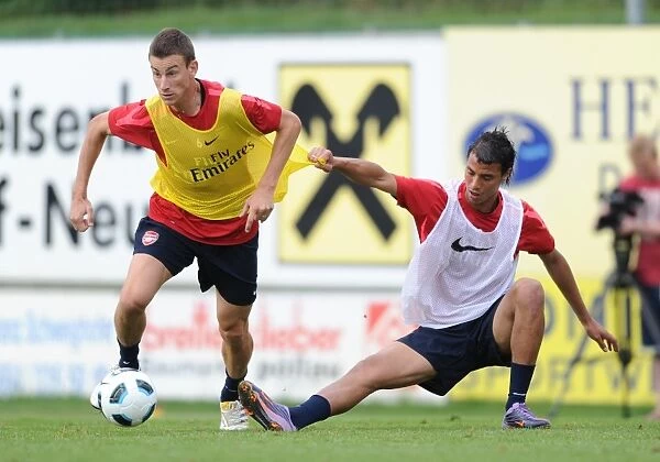 Laurent Koscienly and Marouane Chamakh (Arsenal). Arsenal Training Camp
