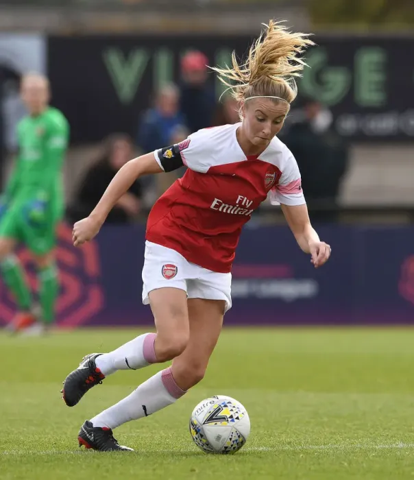 Framed Print : Leah Williamson in Action: Arsenal Women vs Birmingham City (WSL, 2018-19)