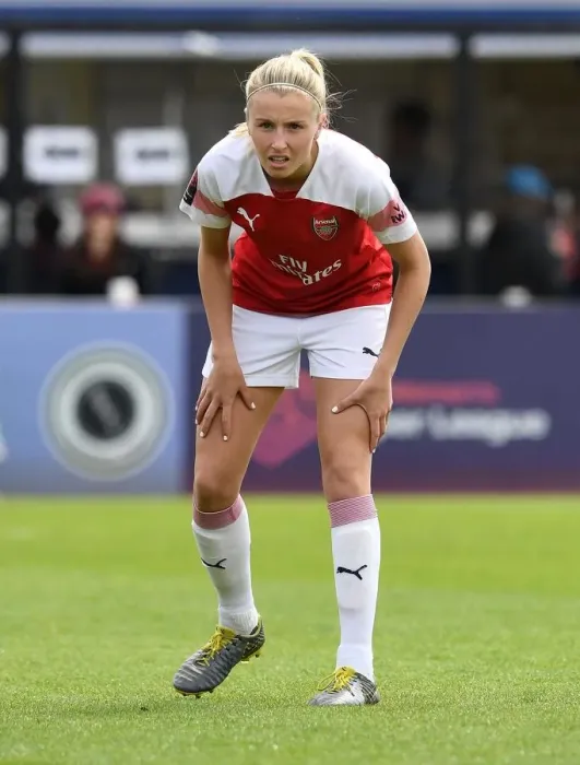 Framed Print : Leah Williamson in Action: Arsenal Women vs Manchester City Women, WSL (2018-19)