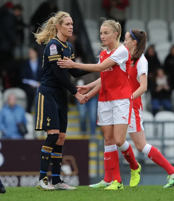 Framed Print : Leah Williamson and Wendy Martin: A Sportsmanlike Handshake After Arsenal Ladies vs. Tottenham Hotspur Ladies FA Cup Match Framed Print : Leah Williamson and Wendy Martin: A Sportsmanlike Handshake After Arsenal Ladies vs. Tottenham Hotspur Ladies FA Cup Match