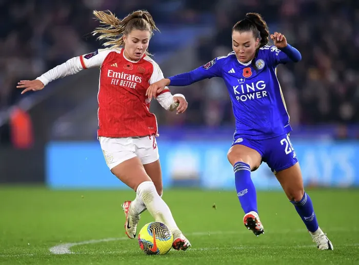 Framed Print : Leicester City vs. Arsenal FC: Tense Women's Super League Clash at The King Power Stadium