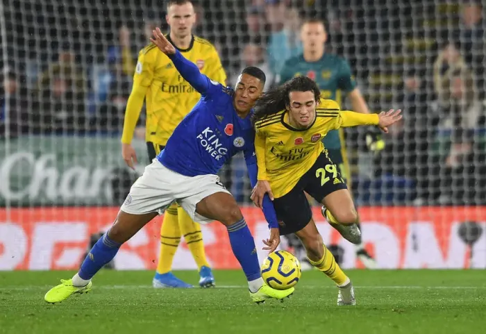 Framed Print : Leicester City vs Arsenal: Matteo Guendouzi vs Youri Tielemans Battle in the Premier League