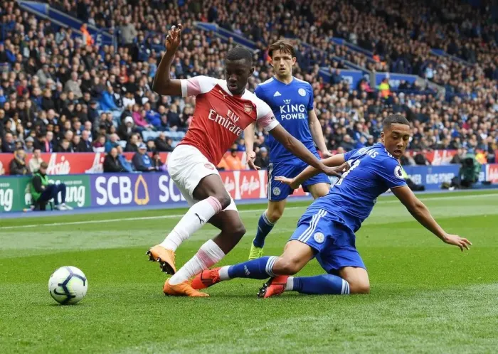 Framed Print : Leicester vs Arsenal: Nketiah vs Tielemans Battle in the Premier League