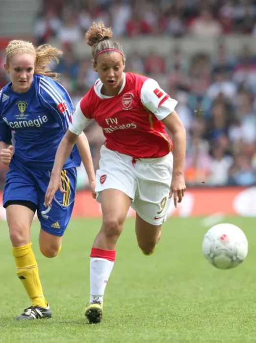Framed Print : Lianne Sanderson (Arsenal) Sophie Bradley (Leeds)