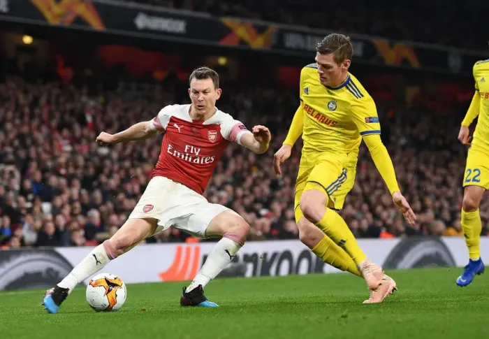 Framed Print : Lichtsteiner vs Filipovic: A Europa League Showdown at Arsenal's Emirates Stadium Framed Print : Lichtsteiner vs Filipovic: A Europa League Showdown at Arsenal's Emirates Stadium