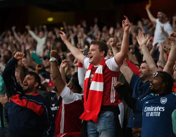 Framed Print : London Derby: Arsenal vs. Tottenham - 2021-22 Premier League Clash: A Sea of Passionate Arsenal Supporters at Emirates Stadium
