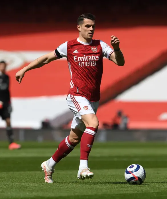Framed Print : LONDON, ENGLAND - APRIL 18: Granit Xhaka of Arsenal during the Premier League match between Arsenal Framed Print : LONDON, ENGLAND - APRIL 18: Granit Xhaka of Arsenal during the Premier League match between Arsenal